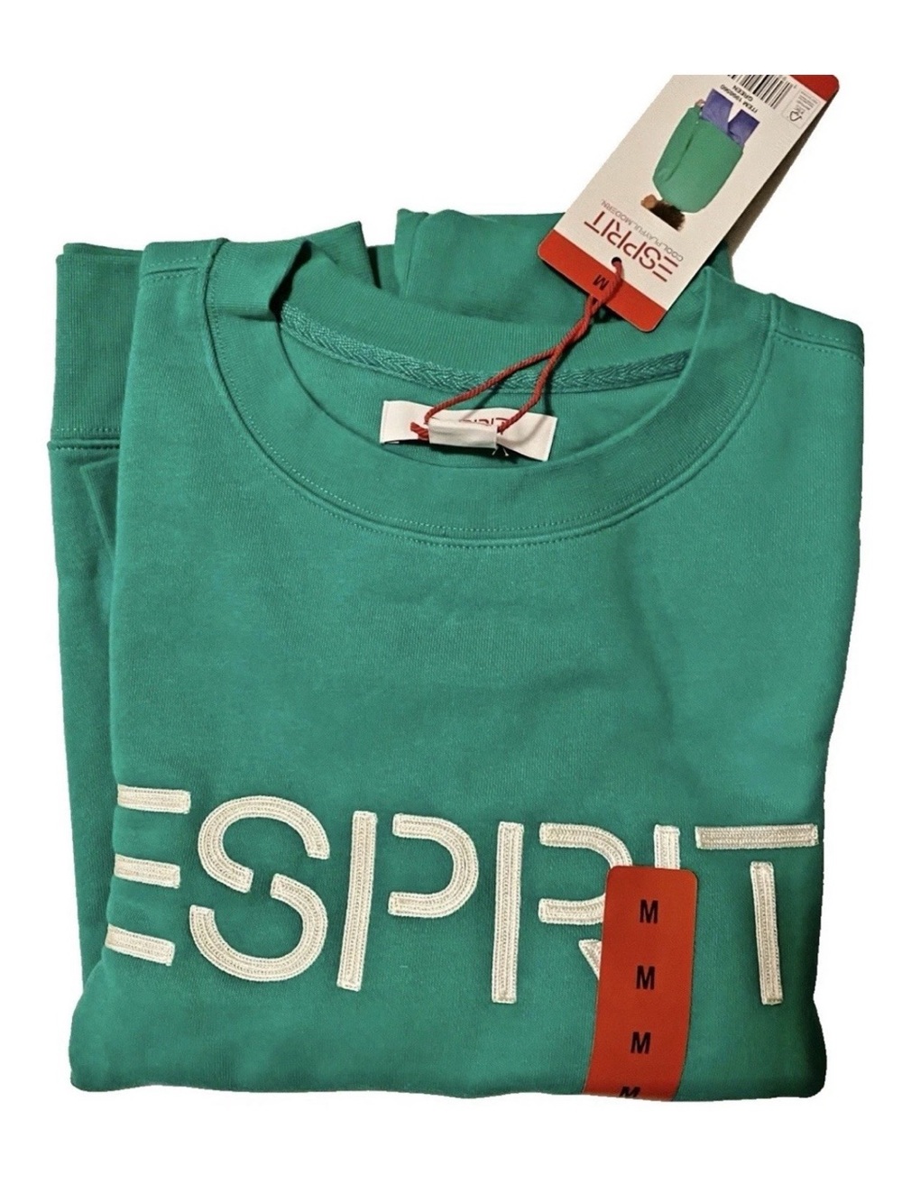 Esprit Teal Green Pullover Sweatshirt with White Logo